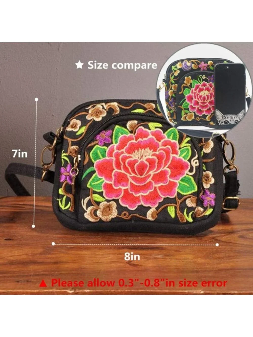 Floral Embroidered Vintage Hobo Tote Bag | Ethnic Shoulder Purse for Women